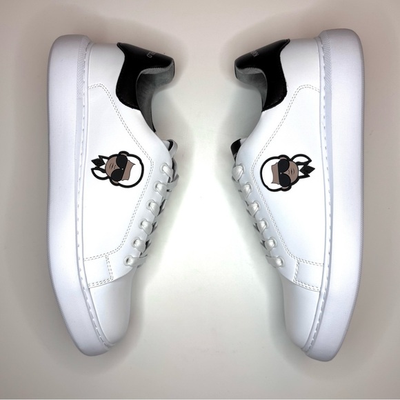 KARL LAGERFELD PARIS Men’s White Graphic Low Top Sneakers Size- 9:5 (New ) - Picture 9 of 10